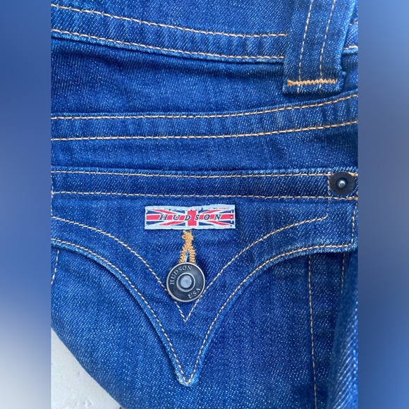 Hudson dark wash jeans size 24 bootcut low rise 2 button with zipper on front - Picture 5 of 16
